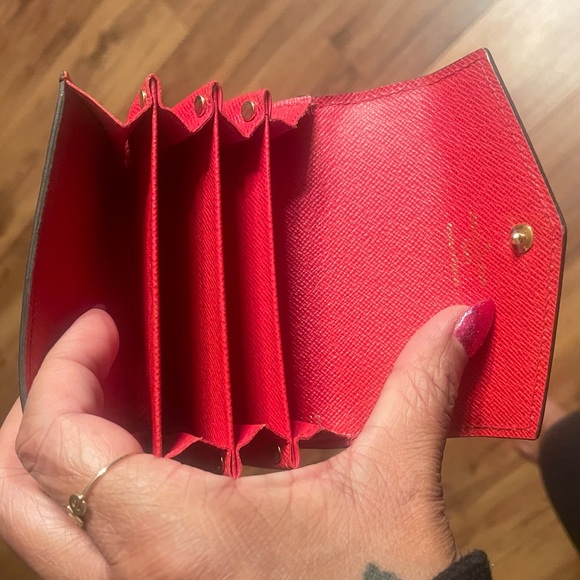 Louis Vuitton, compact accordion wallet LV canvas, print with red - Picture 5 of 13